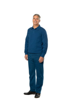 Plukpak Blauw Poloshirt lange mouw Blauwe Jeans