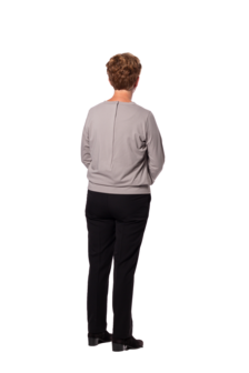 Plukpak Grijs Shirt lange mouw zwarte pantalon
