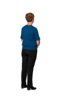 Plukpak blauw shirt korte  mouw zwarte pantalon