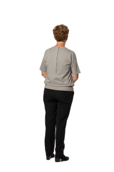 Plukpak Grijs Shirt korte mouw zwarte pantalon