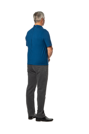 Plukpak blauw poloshirt korte mouw grijze Jeans