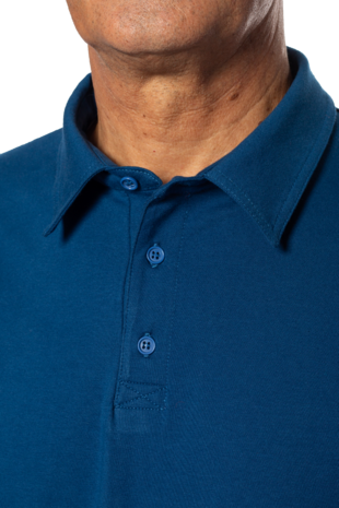 Plukpak blauw poloshirt korte mouw grijze Jeans