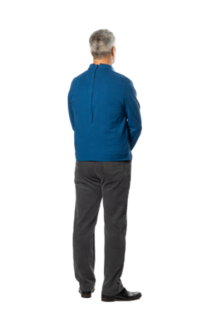 Plukpak Blauw Poloshirt lange mouw Grijze Jeans