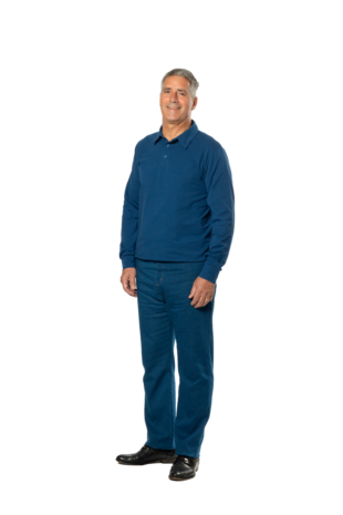 Plukpak Blauw Poloshirt lange mouw Blauwe Jeans