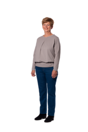 Plukpak Grijs Shirt lange mouw blauwe jeans